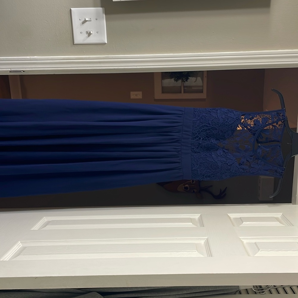 Maniju Formal Maxi Dress - Navy Blue - Size M